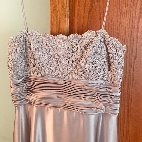 Formal Blush Gown with Lace Coverup - Picture 5 of 8